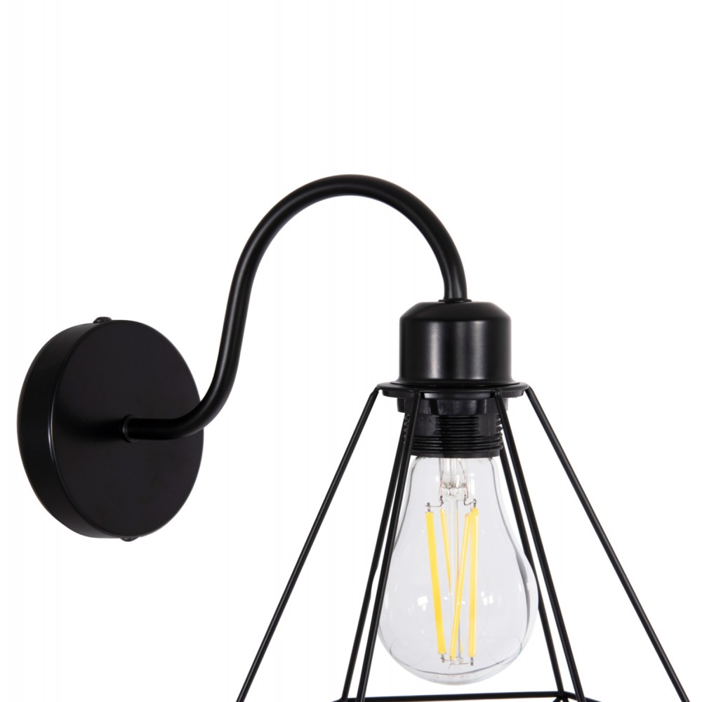 Απλίκα τοίχου "MILID" από μέταλλο σε χρώμα μαύρο 20x27x28 Ε27