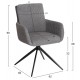 Πολυθρόνα τραπεζαρίας "BLANS" περιστρεφόμενη από ύφασμα/μέταλλο σε χρώμα γκρι/μαύρο 62x60x90