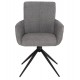 Πολυθρόνα τραπεζαρίας "BLANS" περιστρεφόμενη από ύφασμα/μέταλλο σε χρώμα γκρι/μαύρο 62x60x90