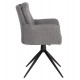 Πολυθρόνα τραπεζαρίας "BLANS" περιστρεφόμενη από ύφασμα/μέταλλο σε χρώμα γκρι/μαύρο 62x60x90