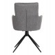 Πολυθρόνα τραπεζαρίας "BLANS" περιστρεφόμενη από ύφασμα/μέταλλο σε χρώμα γκρι/μαύρο 62x60x90