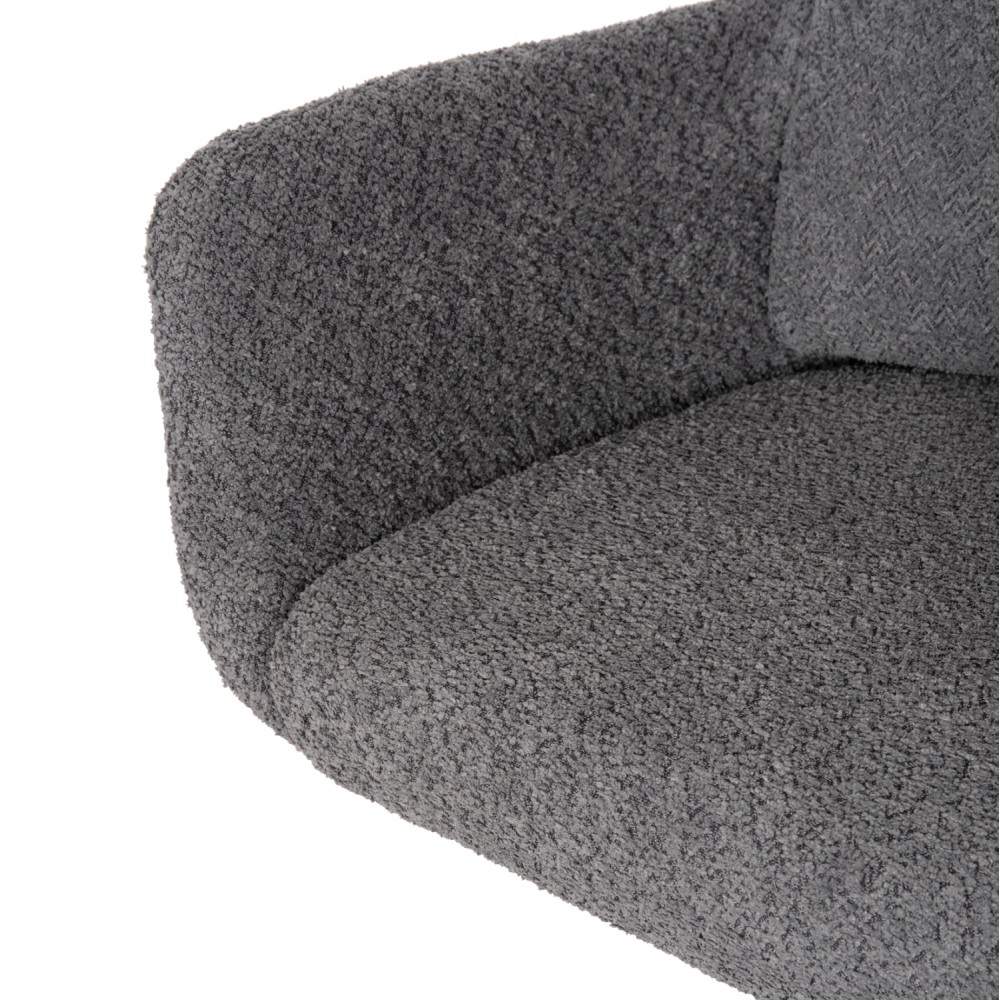 Πολυθρόνα τραπεζαρίας "BLANS" περιστρεφόμενη από ύφασμα/μέταλλο σε χρώμα γκρι/μαύρο 62x60x90