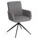 Πολυθρόνα τραπεζαρίας "BLANS" περιστρεφόμενη από ύφασμα/μέταλλο σε χρώμα γκρι/μαύρο 62x60x90