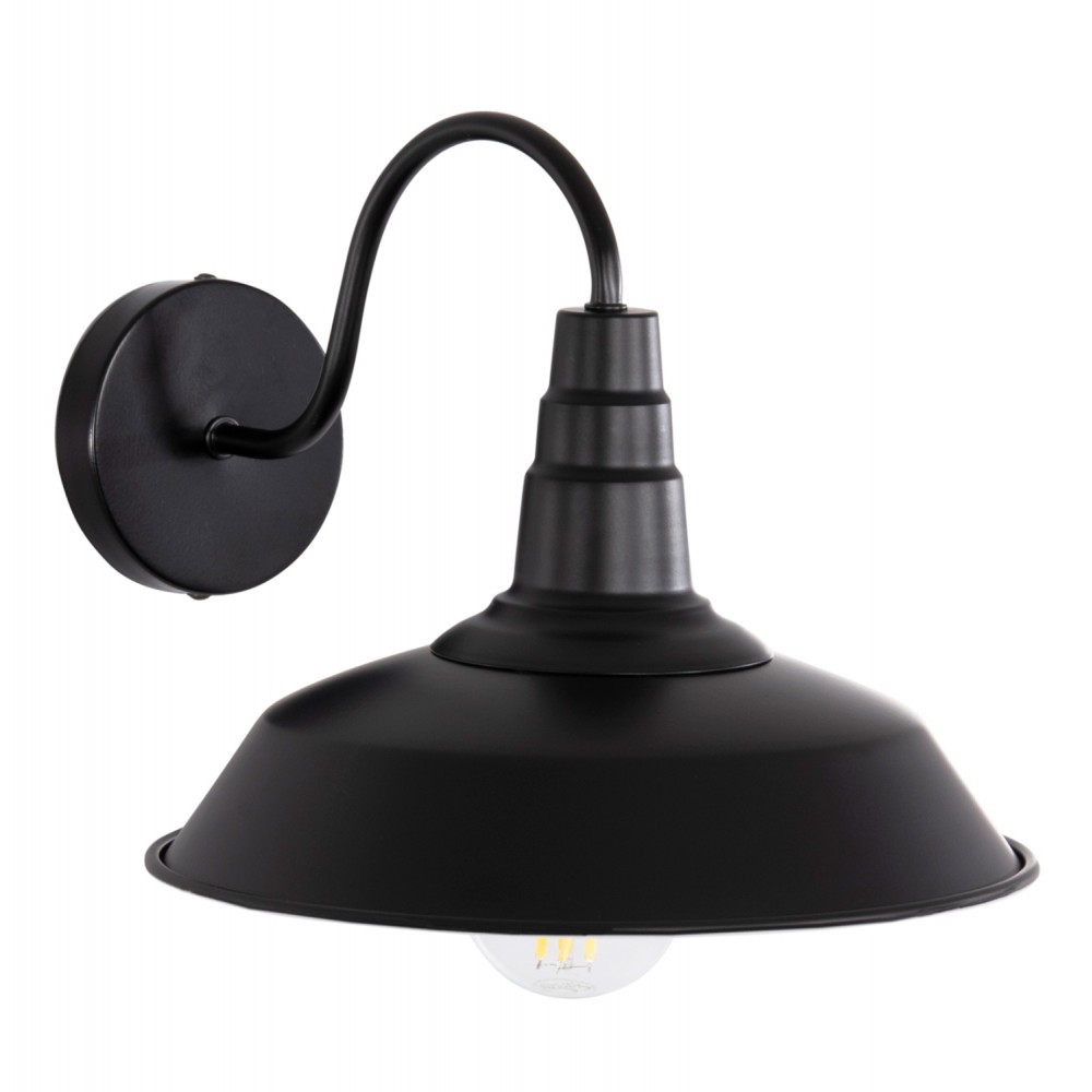 Απλίκα τοίχου "DONO" από μέταλλο σε χρώμα μαύρο 26x31x25 E27