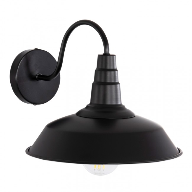 Απλίκα τοίχου "DONO" από μέταλλο σε χρώμα μαύρο 26x31x25 E27