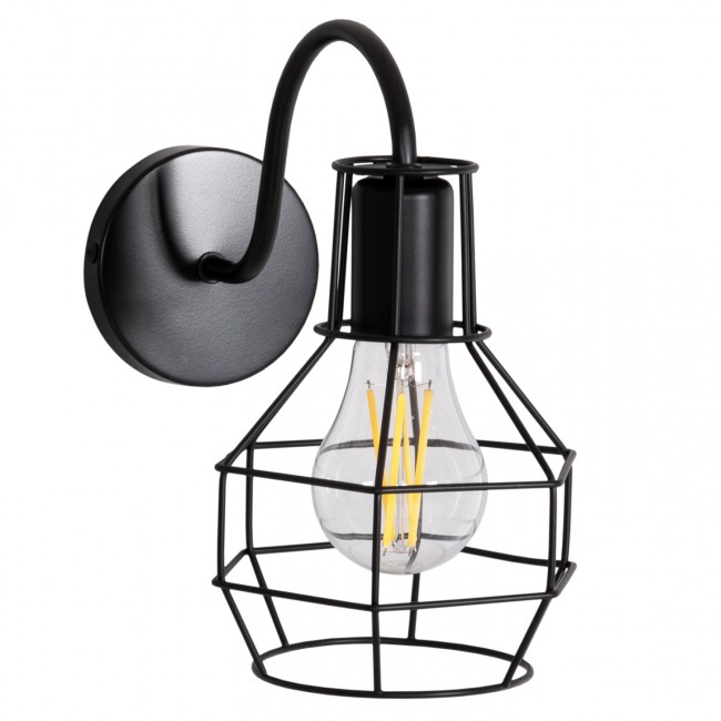 Απλίκα τοίχου "MILID2" από μέταλλο σε χρώμα μαύρο 14.5x26.5x24 Ε27