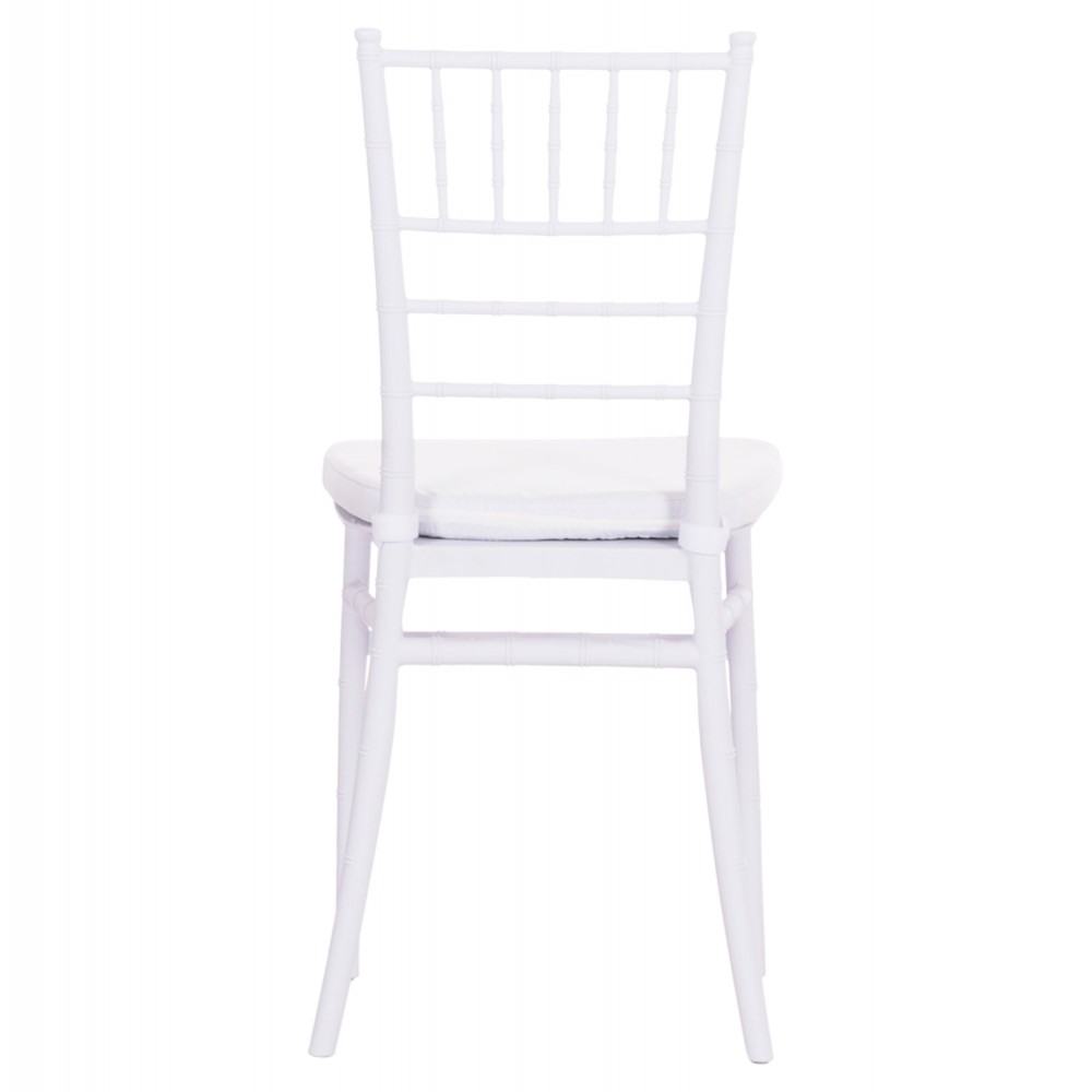 Καρέκλα catering "TIFFANY" με μαξιλάρι από πολυπροπυλένιο σε χρώμα λευκό 39x47x89