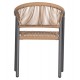 Πολυθρόνα "KERLY" από αλουμίνιο/rattan σε χρώμα σκούρο γκρι/μπεζ 54x58.5x76
