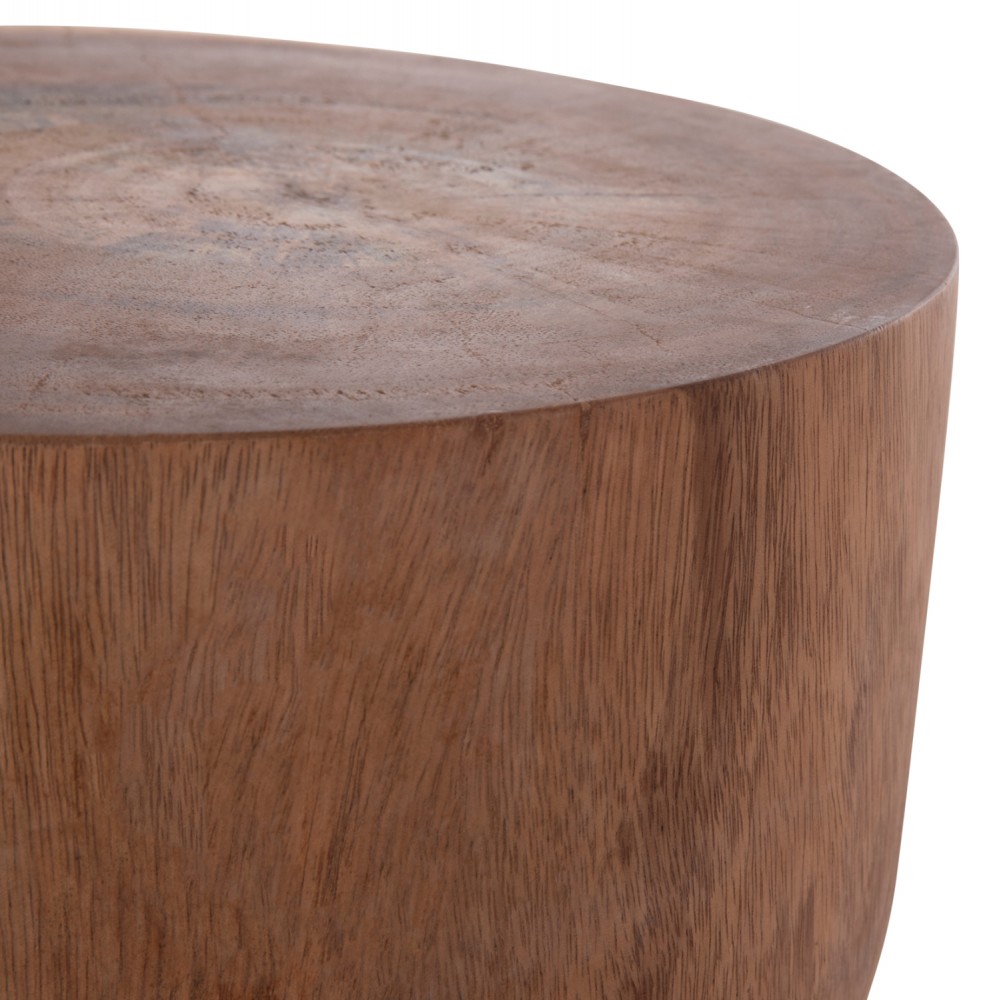 Σκαμπό-τραπεζάκι "FEBRY" από ξύλο σε χρώμα φυσικό Φ39.5x45.5