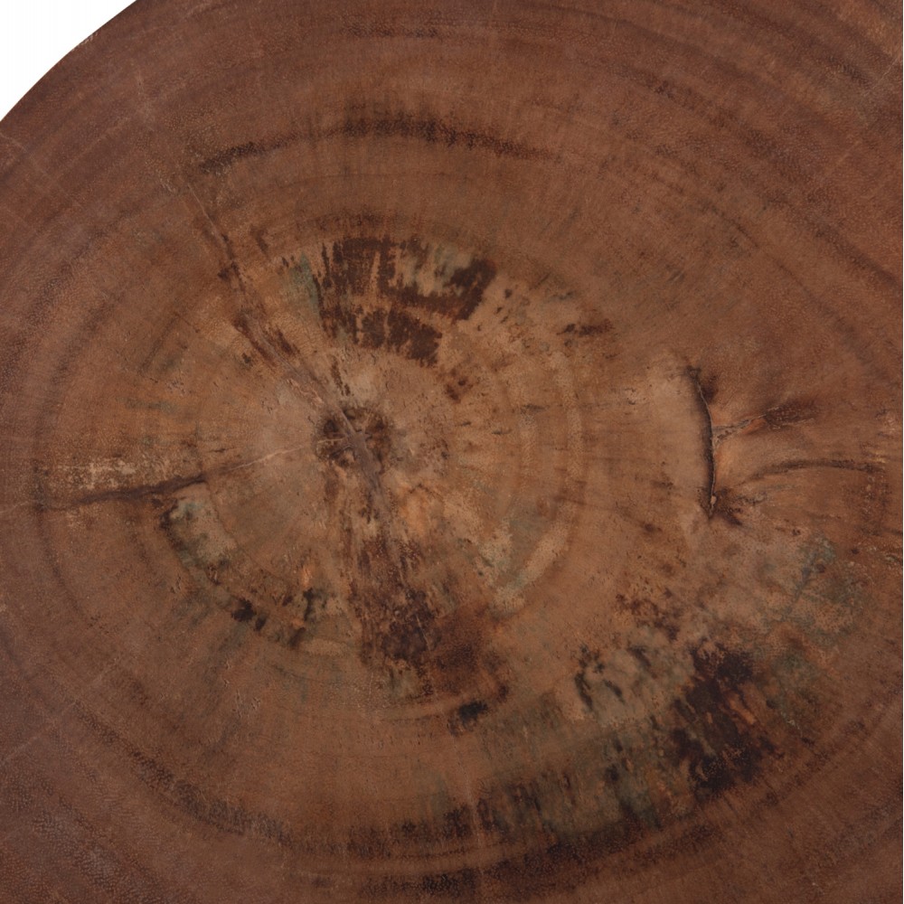 Σκαμπό-τραπεζάκι "FEBRY" από ξύλο σε χρώμα φυσικό Φ39.5x45.5