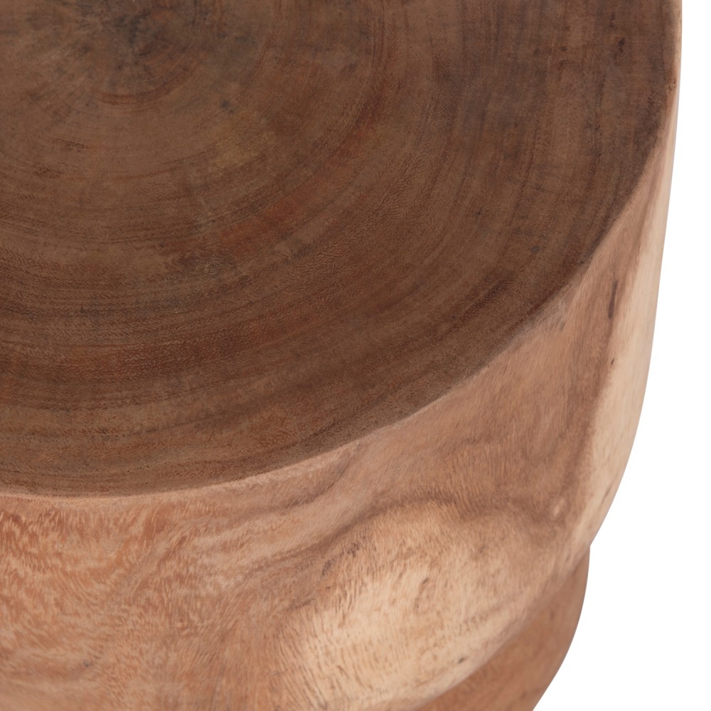 Σκαμπό-τραπεζάκι "FEBRY" από ξύλο σε χρώμα φυσικό Φ40x46