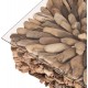 Τραπέζι σαλονιού "SPARROW" από driftwood/γυαλί σε χρώμα φυσικό 75x75x51
