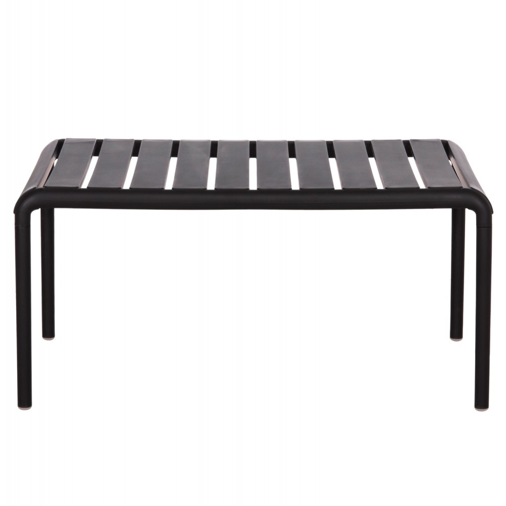 Τραπέζι εξωτερικού χώρου "KORVER" χαμηλό από pp σε χρώμα μαύρο 100x60x46