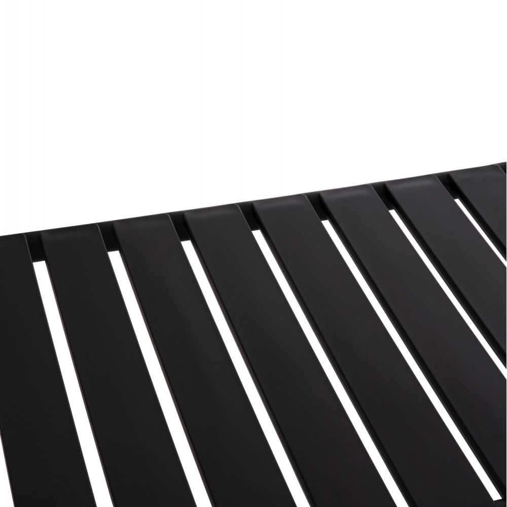 Τραπέζι εξωτερικού χώρου "KORVER" χαμηλό από pp σε χρώμα μαύρο 100x60x46