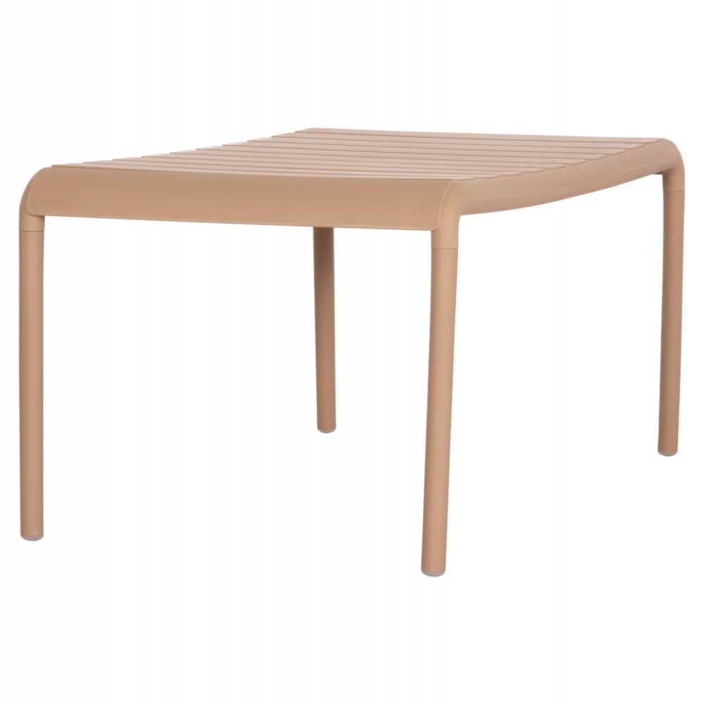 Τραπέζι εξωτερικού χώρου "KORVER" χαμηλό από pp σε χρώμα καπουτσίνο 100x60x46