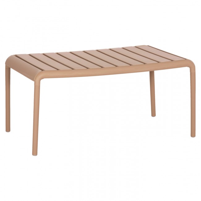 Τραπέζι εξωτερικού χώρου "KORVER" χαμηλό από pp σε χρώμα καπουτσίνο 100x60x46