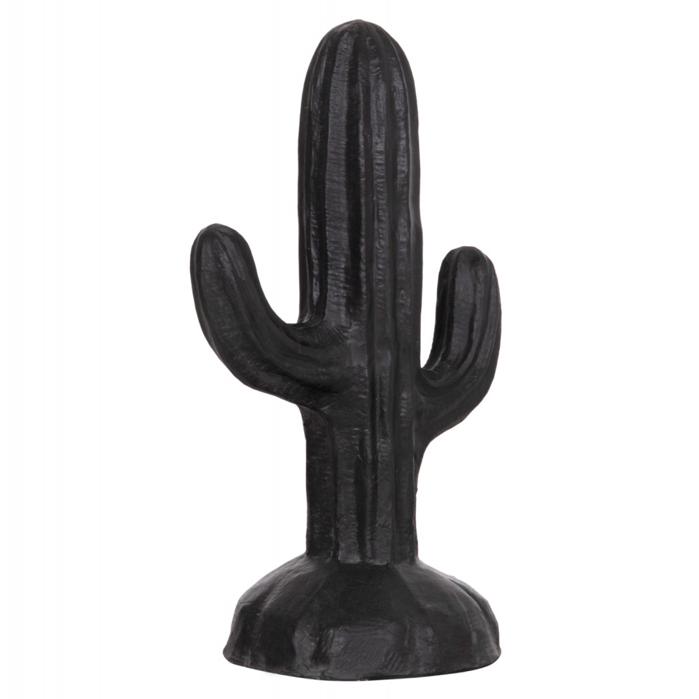 Διακοσμητικός κάκτος δαπέδου "CACTUS" από γύψο σε χρώμα μαύρο 42x30x74