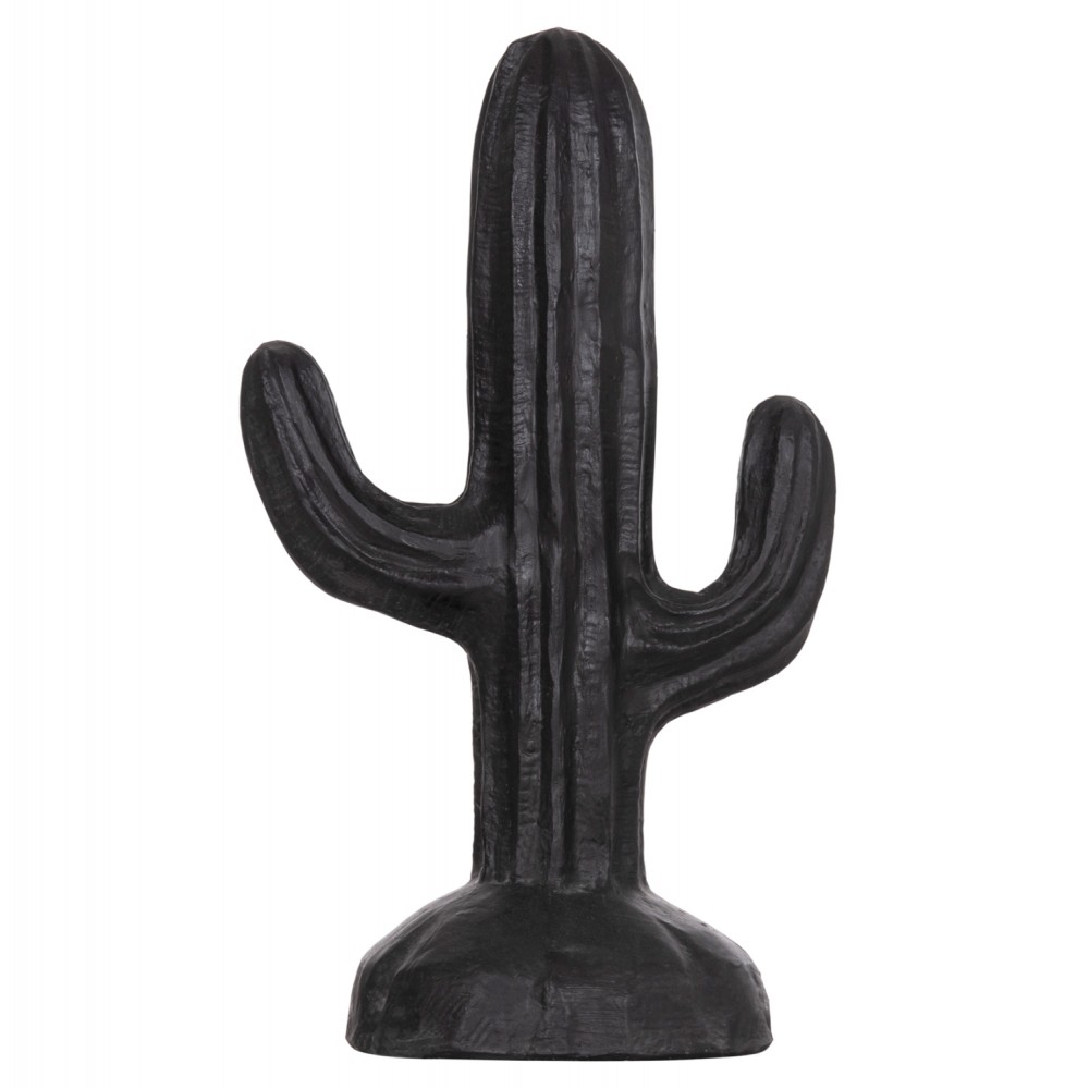 Διακοσμητικός κάκτος δαπέδου "CACTUS" από γύψο σε χρώμα μαύρο 42x30x74