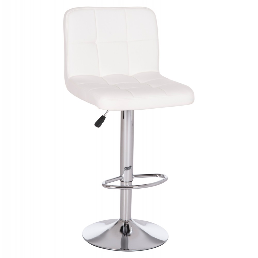 Σκαμπό μπαρ "DIANA" περιστρεφόμενο από pu/μέταλλο σε χρώμα λευκό/χρωμίου 44x52x109