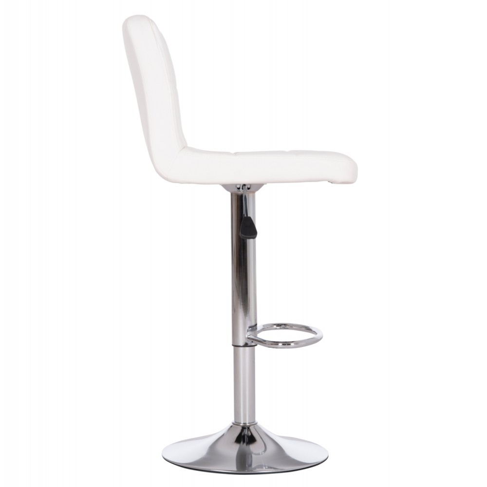 Σκαμπό μπαρ "DIANA" περιστρεφόμενο από pu/μέταλλο σε χρώμα λευκό/χρωμίου 44x52x109