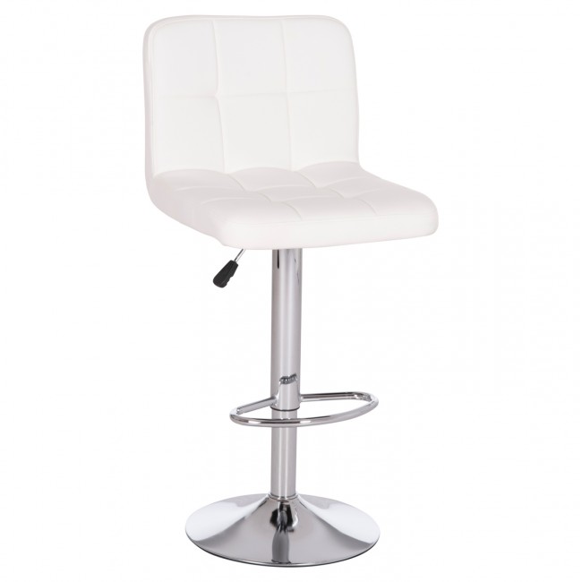 Σκαμπό μπαρ "DIANA" περιστρεφόμενο από pu/μέταλλο σε χρώμα λευκό/χρωμίου 44x52x109