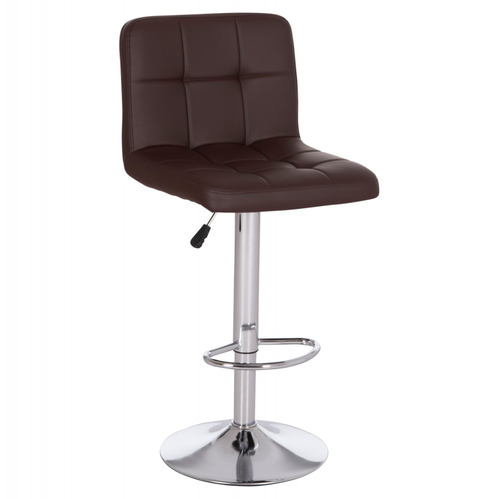 Σκαμπό μπαρ "DIANA" περιστρεφόμενο από pu/μέταλλο σε χρώμα καφέ/χρωμίου 44x52x109