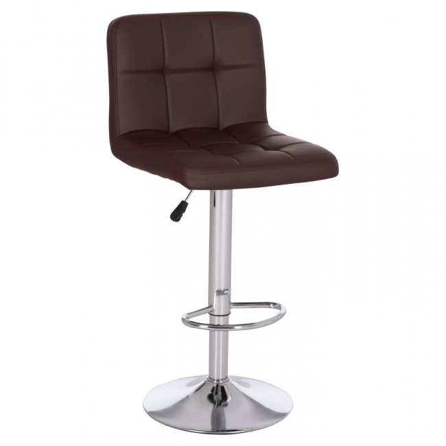 Σκαμπό μπαρ "DIANA" περιστρεφόμενο από pu/μέταλλο σε χρώμα καφέ/χρωμίου 44x52x109