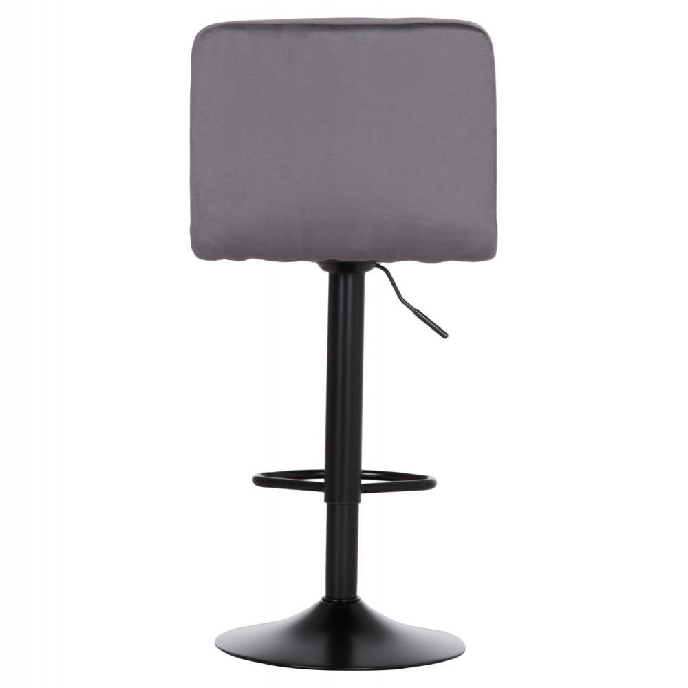 Σκαμπό μπαρ "DIANA" περιστρεφόμενο από βελούδο/μέταλλο σε χρώμα γκρι/μαύρο ματ 44x52x109