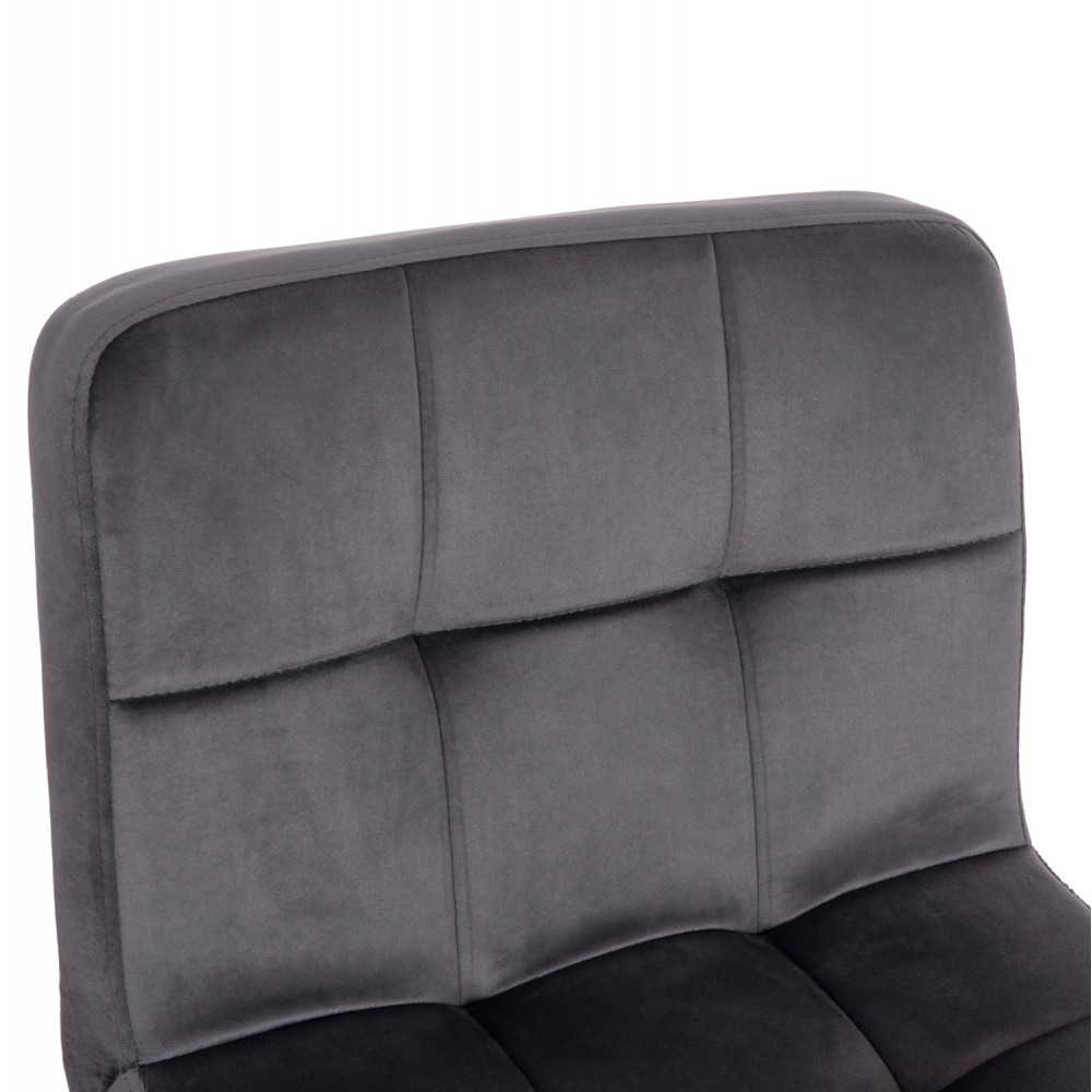 Σκαμπό μπαρ "DIANA" περιστρεφόμενο από βελούδο/μέταλλο σε χρώμα γκρι/μαύρο ματ 44x52x109