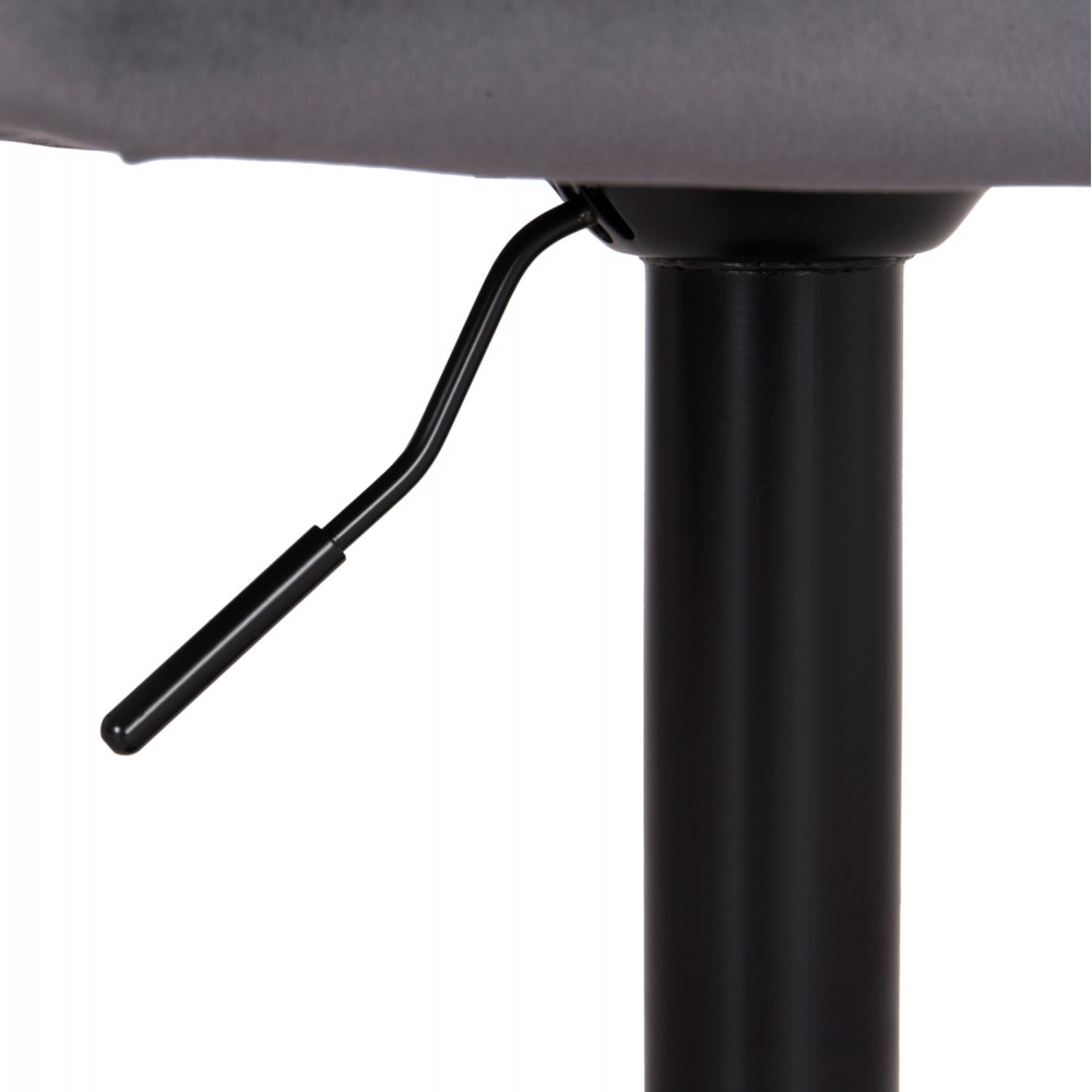 Σκαμπό μπαρ "DIANA" περιστρεφόμενο από βελούδο/μέταλλο σε χρώμα γκρι/μαύρο ματ 44x52x109