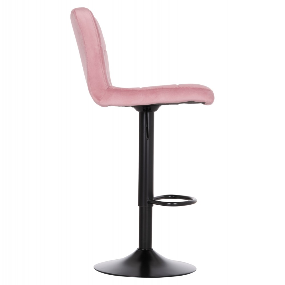 Σκαμπό μπαρ "DIANA" περιστρεφόμενο από βελούδο/μέταλλο σε χρώμα σάπιο μήλο/μαύρο ματ 44x52x109