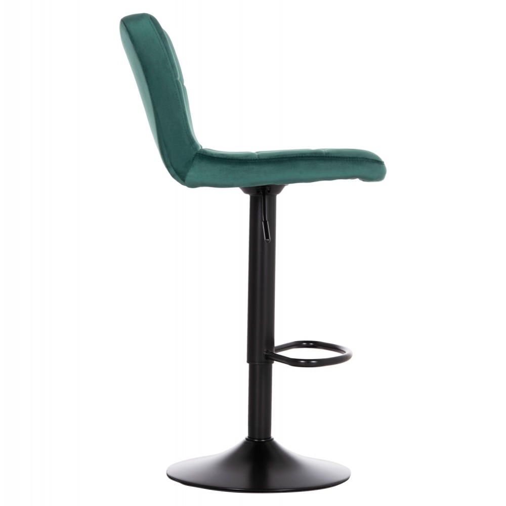 Σκαμπό μπαρ "DIANA" περιστρεφόμενο από βελούδο/μέταλλο σε χρώμα κυπαρισσί/μαύρο ματ 44x52x109