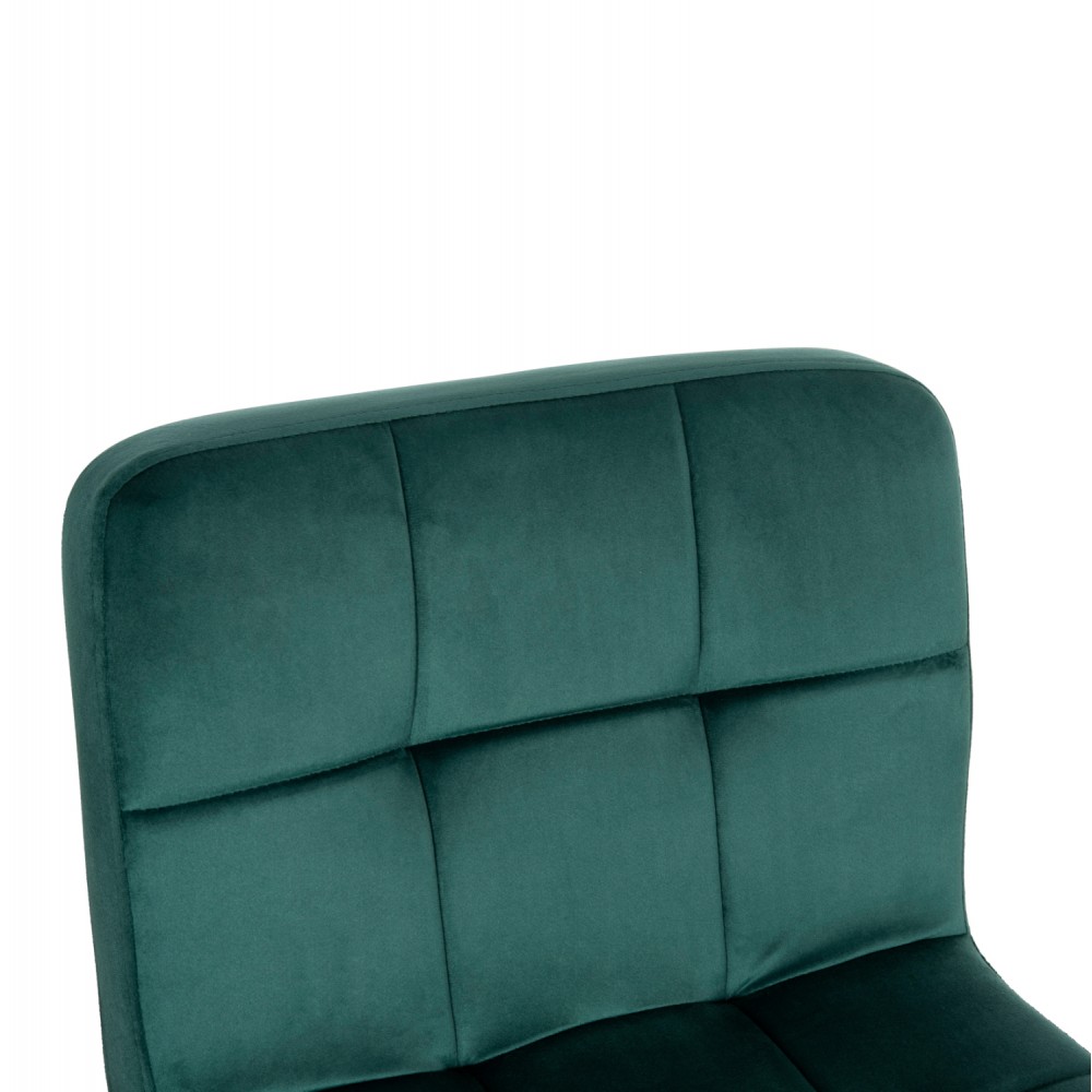 Σκαμπό μπαρ "DIANA" περιστρεφόμενο από βελούδο/μέταλλο σε χρώμα κυπαρισσί/μαύρο ματ 44x52x109