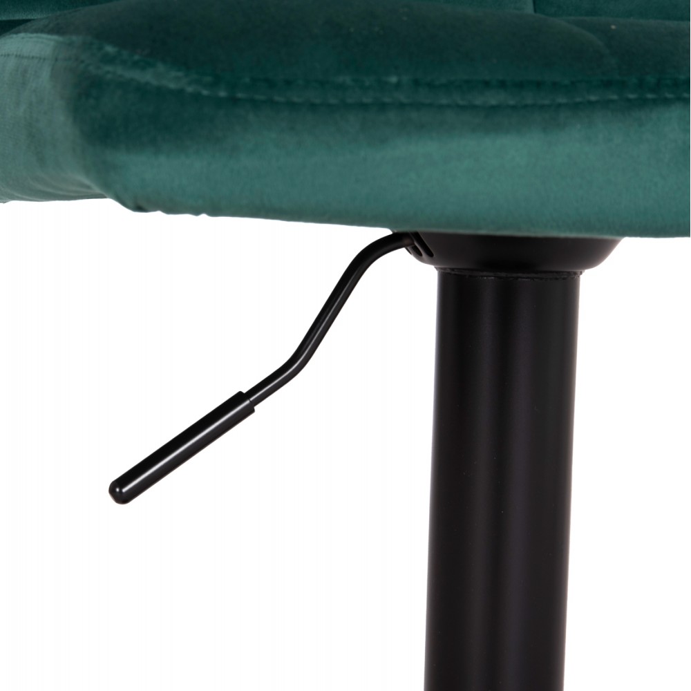 Σκαμπό μπαρ "DIANA" περιστρεφόμενο από βελούδο/μέταλλο σε χρώμα κυπαρισσί/μαύρο ματ 44x52x109