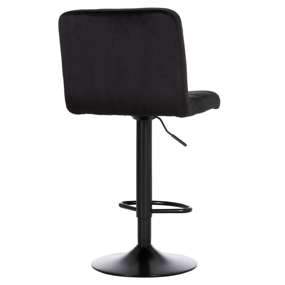 Σκαμπό μπαρ "DIANA" περιστρεφόμενο από βελούδο/μέταλλο σε χρώμα μαύρο/μαύρο ματ 44x52x109