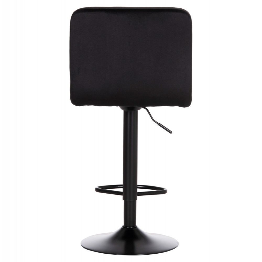 Σκαμπό μπαρ "DIANA" περιστρεφόμενο από βελούδο/μέταλλο σε χρώμα μαύρο/μαύρο ματ 44x52x109