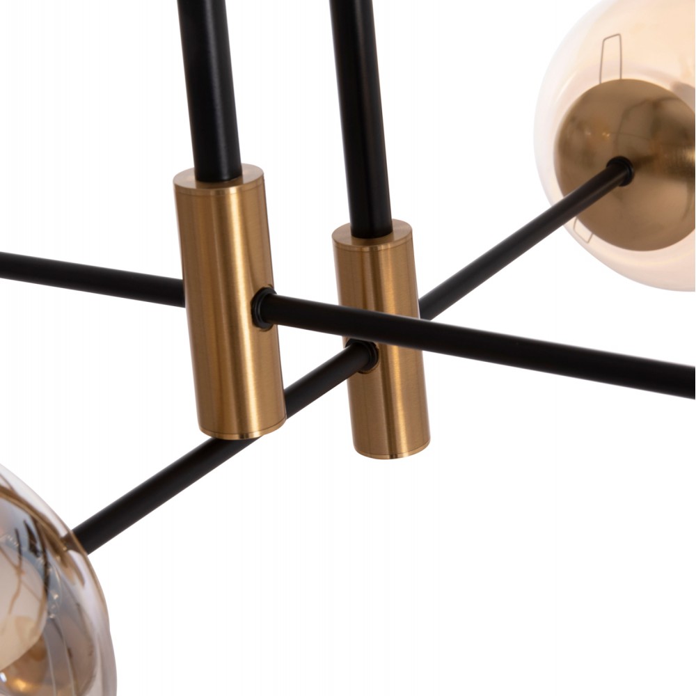 Φωτιστικό οροφής "DREMP" 4φωτο από μέταλλο σε χρώμα χρυσό/μαύρο 68x68x36 Ε27