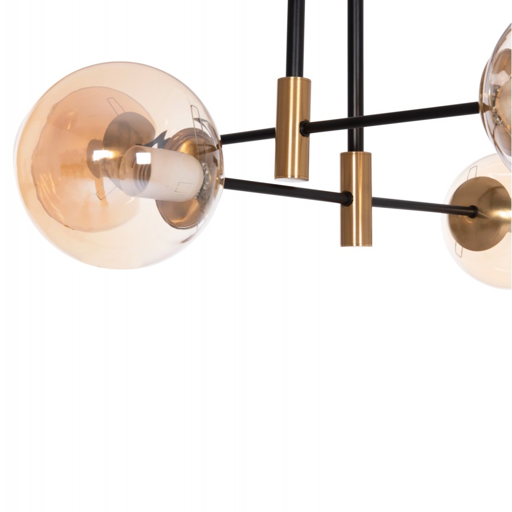 Φωτιστικό οροφής "DREMP" 4φωτο από μέταλλο σε χρώμα χρυσό/μαύρο 68x68x36 Ε27