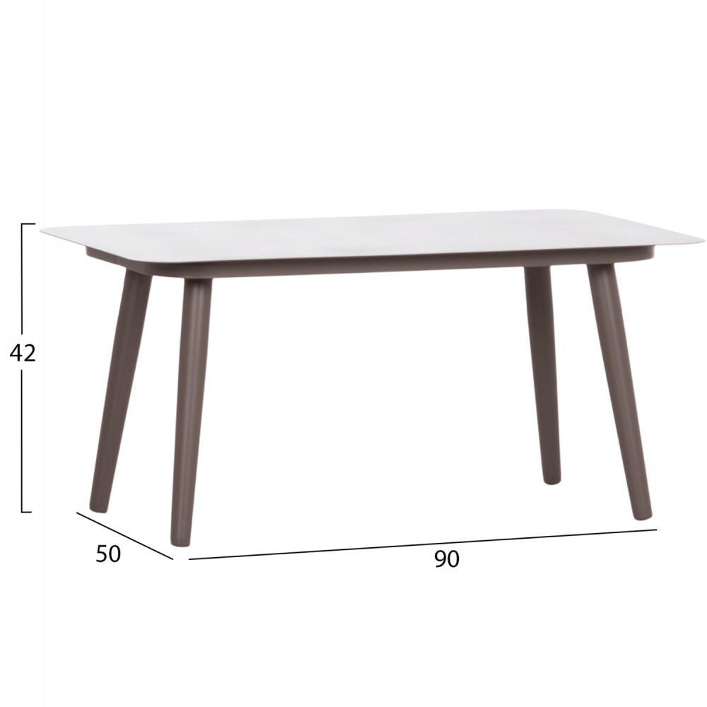 Σετ εξωτερικού χώρου "FREJA" 4τμχ από αλουμίνιο/rattan σε χρώμα καπουτσίνο/μπεζ 90x50x42