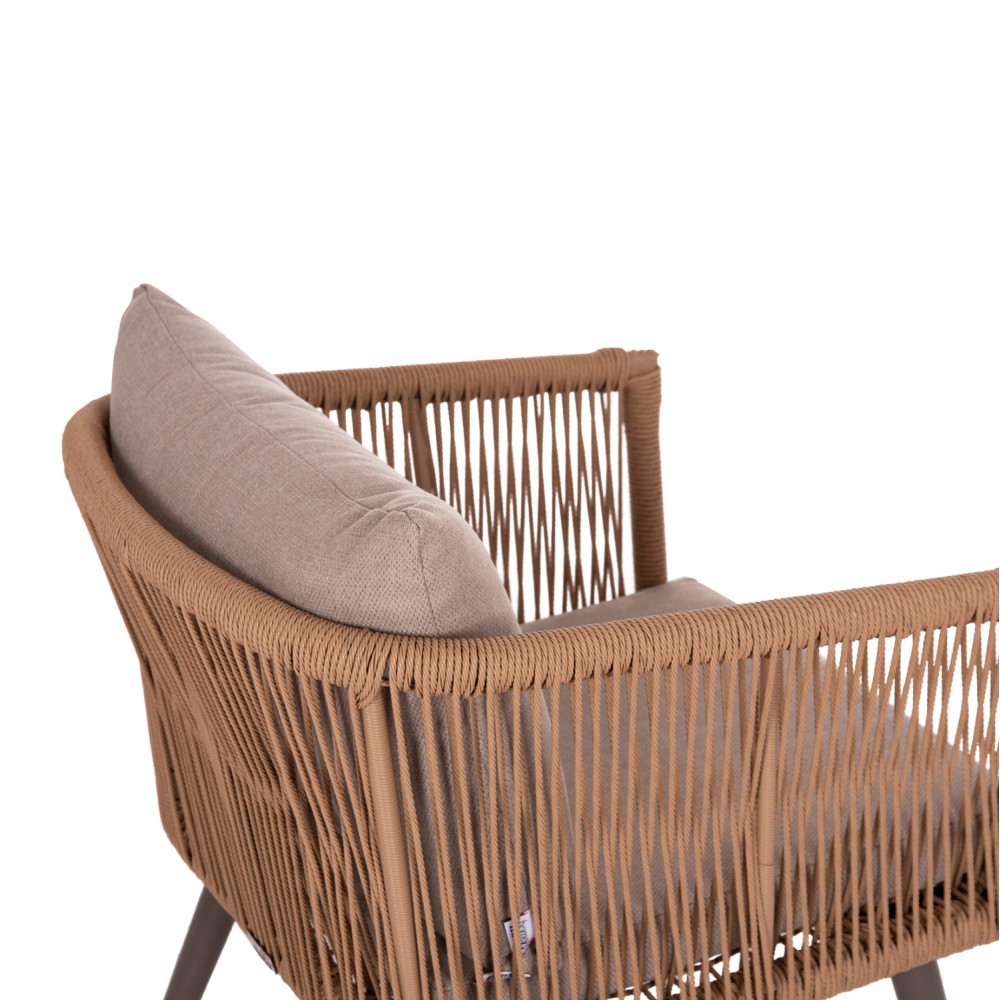 Σετ εξωτερικού χώρου "FREJA" 4τμχ από αλουμίνιο/rattan σε χρώμα καπουτσίνο/μπεζ 90x50x42