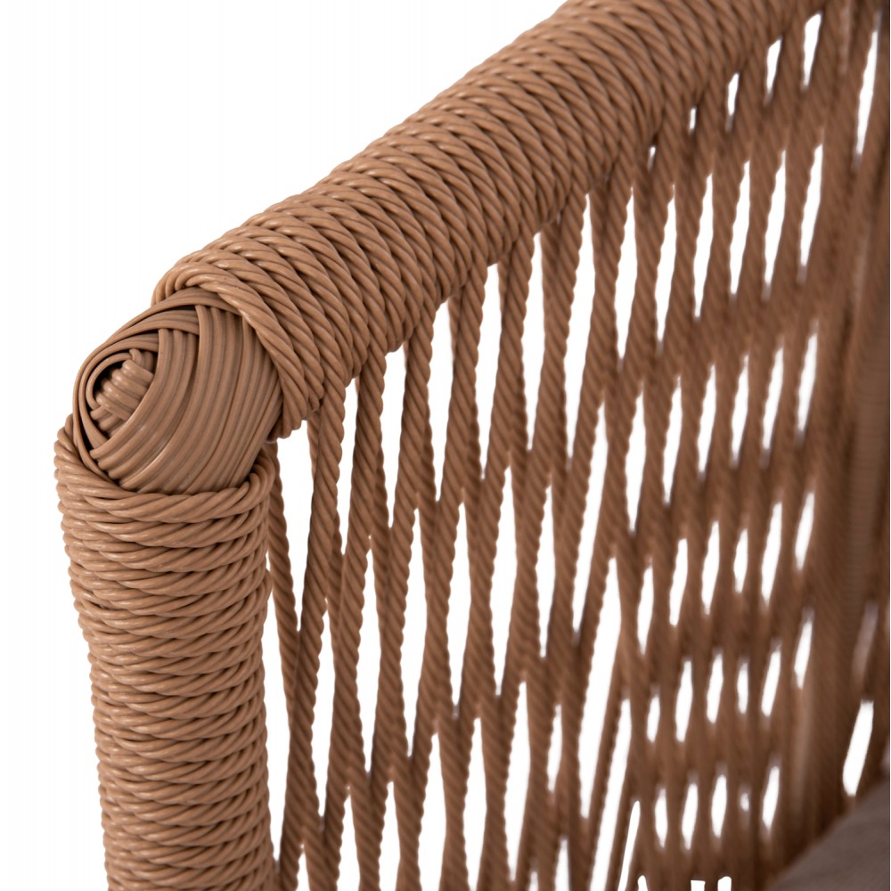 Σετ εξωτερικού χώρου "FREJA" 4τμχ από αλουμίνιο/rattan σε χρώμα καπουτσίνο/μπεζ 90x50x42