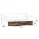 Κρεβάτι-καναπές "BERNIE" με συρτάρια από μέταλλο σε χρώμα λευκό/καφέ 90x190