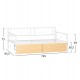 Κρεβάτι-καναπές "BERNIE" με συρτάρια από μέταλλο σε χρώμα λευκό/σονόμα 90x190