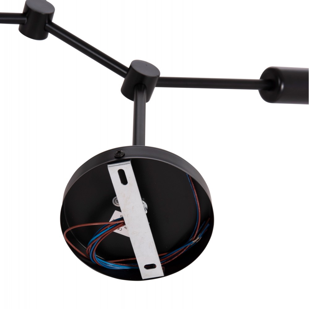 Φωτιστικό οροφής "LIGHTY" τετράφωτο από μέταλλο σε χρώμα μαύρο 57x5x52 Ε27