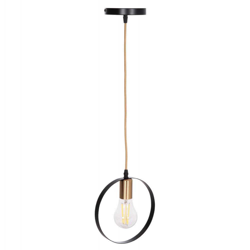 Φωτιστικό οροφής "KRENT" από μέταλλο σε χρώμα μαύρο/χρυσό 20x4x125 Ε27