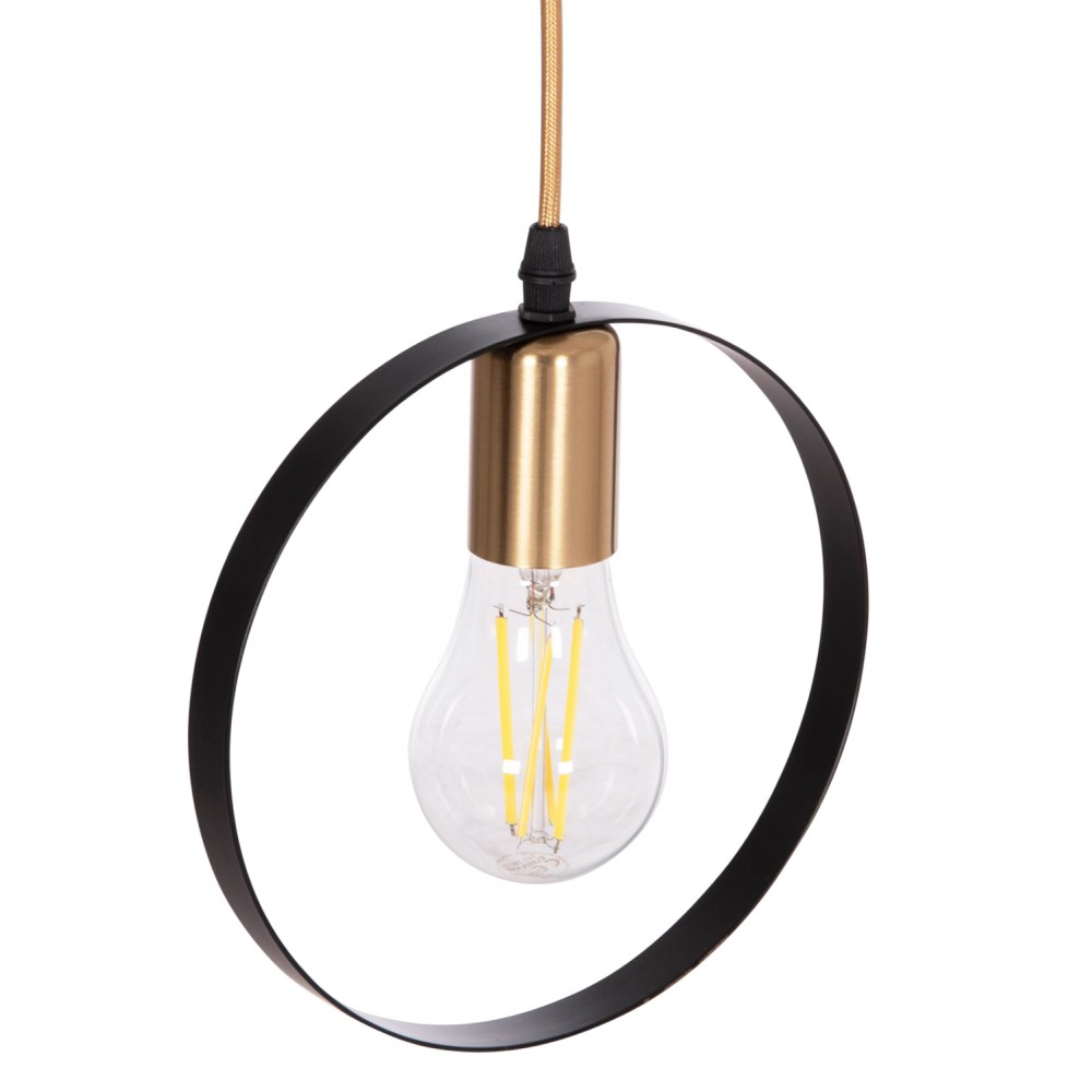 Φωτιστικό οροφής "KRENT" από μέταλλο σε χρώμα μαύρο/χρυσό 20x4x125 Ε27