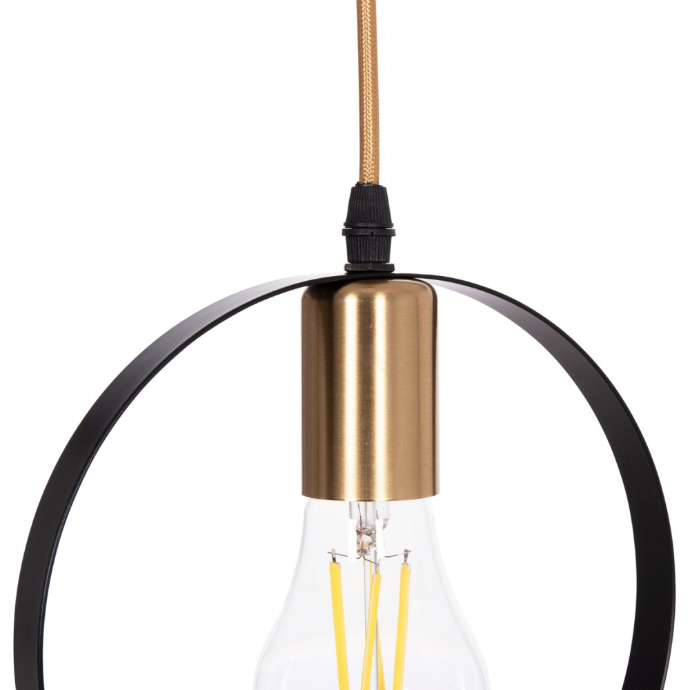 Φωτιστικό οροφής "KRENT" από μέταλλο σε χρώμα μαύρο/χρυσό 20x4x125 Ε27