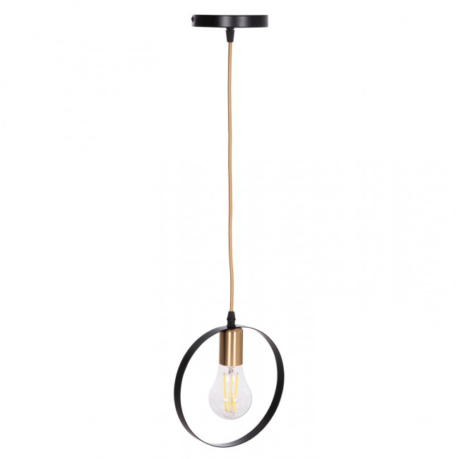 Φωτιστικό οροφής "KRENT" από μέταλλο σε χρώμα μαύρο/χρυσό 20x4x125 Ε27