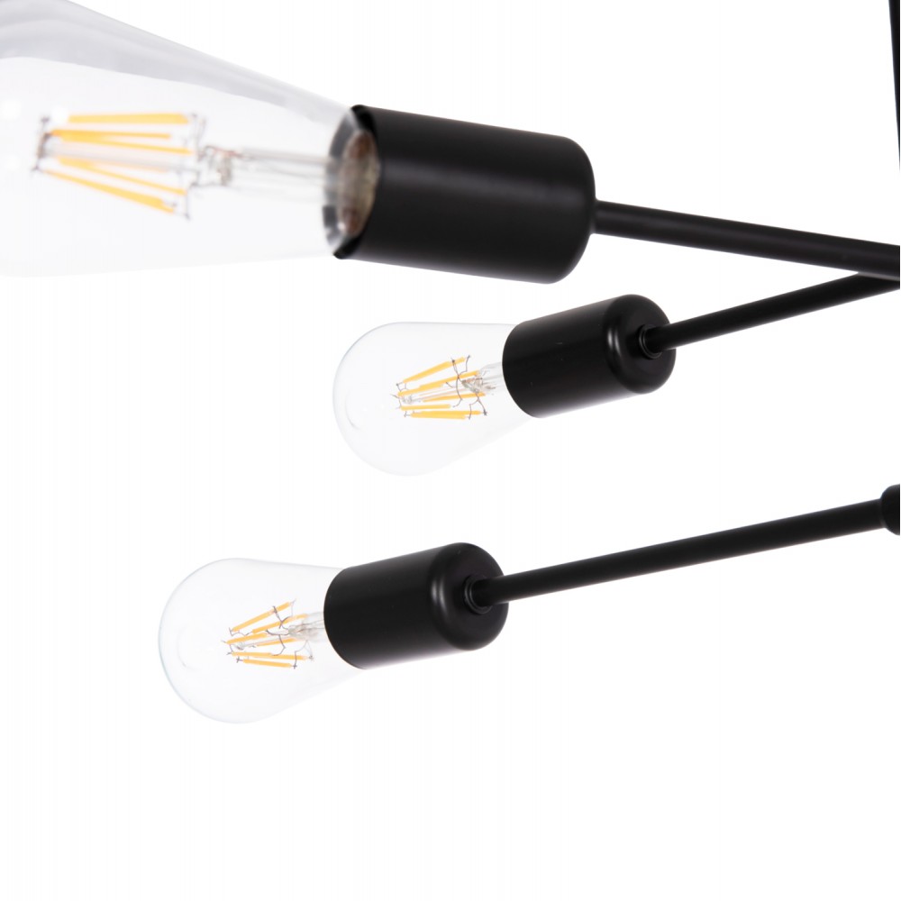 Φωτιστικό οροφής "LIGHTY" πολύφωτο από μέταλλο σε χρώμα μαύρο 51x51x23 Ε27