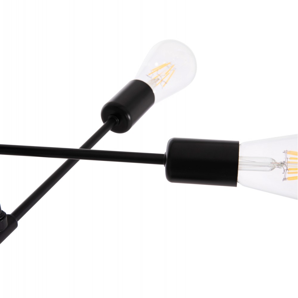 Φωτιστικό οροφής "LIGHTY" πολύφωτο από μέταλλο σε χρώμα μαύρο 51x51x23 Ε27